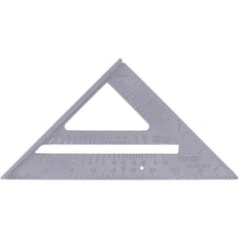Équerre Triangle 7 Pouces, Règle d'Angle pour Menuisier, Métallique, 180x180x256mm - Argent (1/4)