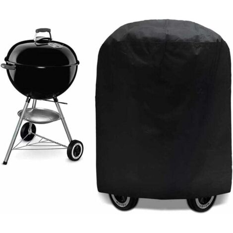 Housse Barbecue Bâche de Protection BBQ Couverture de Gril Anti-UV/Anti-l'eau/Anti-l'humidité Imperméable Extérieur Barbecue Grill Noir pour Weber, Holland, Triomphe-70 x 70cm (1/5)