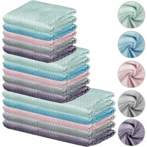 15 pièces Chiffon Microfibre Miracle Cloth, Chiffons de Nettoyage pour Vitres et Surfaces (40x30cm, 30x30cm) (1/4)