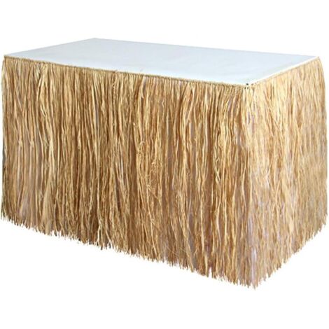 Jupe De Table En Herbe Luau - 16,5 Pieds X 20 Pouces - Déco Hawaïenne / Tiki - Neuve