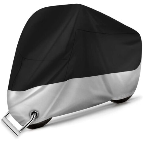 Housse de Protection Moto - Tissu Oxford 210D Imperméable Respirant Housses Moto avec 2 Trous de Verrouillage Anti-Vol-UV/Neige/Pluie/Rouille - Antipoussière pour Honda, Yamaha, XXL (1/5)