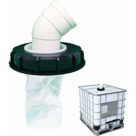 45°Filtre Cuve 1000L, avec Filtre en Nylon Lavable, pour Raccord Cuve 1000 litres, Filtre À Couvercle IBC Accessoires de Réservoir IBC,Filtre à Eau de Pluie en Nylon 165 mm--INHHUB