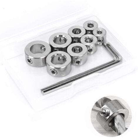 10pcs Forets à Butée de Profondeur, 3mm à 10mm, Colliers d'Arrêt avec 2 Clés Hexagonales pour Perçage