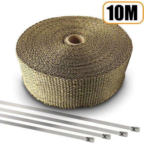 Bande Isolante Thermique en Titanium Magma, Ruban pour Systèmes d'Échappement Moto, 10M x 50mm (1/4)