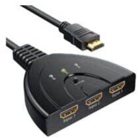 HDMI Switch 1080P, Switch HDMI 3 Ports Commutateur HDMI Sélecteur Splitter Manuel 3 Entrées à 1 Sortie HDMI Switcher Full HD1080p / 3D Pris en Charge avec Un Câble Haute Vitesse (1/4)