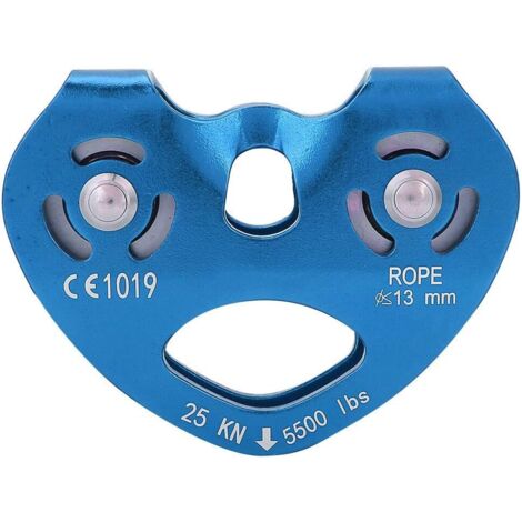 Tyrolienne avec Poulie Double 25KN, Alliage d'Aluminium, Équipement de Sécurité pour Escalade et Corde