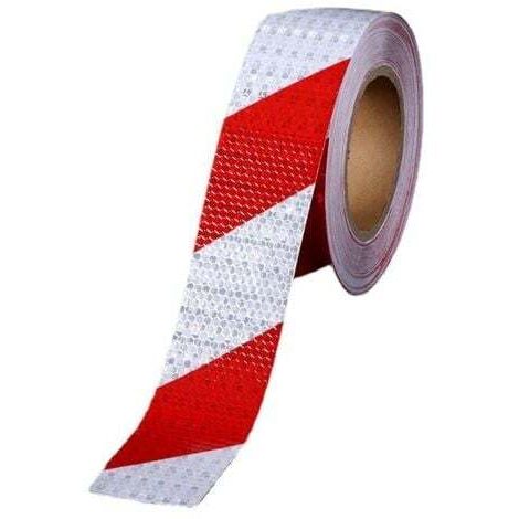 Promotion Ruban de Signalisation Rouge et Blanc Bande Reflechissante Autocollante Avertissement De La Circulation Nuit De Autocollant Reflechissant Voiture Marquage Sol,5cm x 25m--INHHUB (1/4)