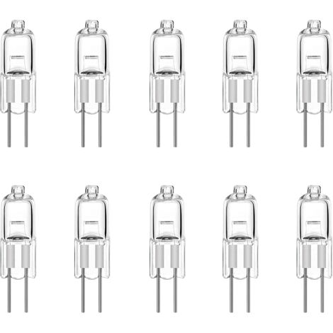 Lot de 10 Ampoule Halogène G4 10W 12V Lampe de Base à Broche Halogène Techgomade, Blanc Chaud 3000K (1/5)