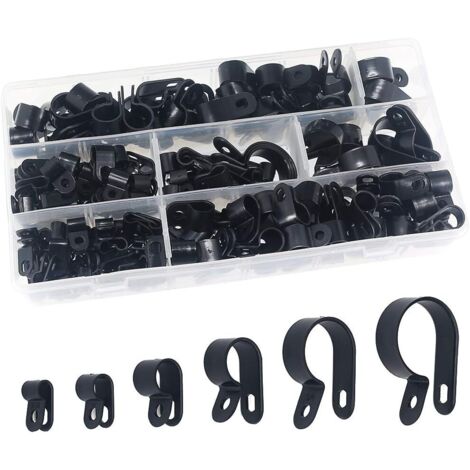 Pinces en plastique en nylon 200 pièces - Attaches pour conduits, câbles, gaines et gaines (1/4)