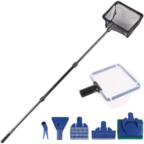 Kit de Nettoyage 6 en 1 pour Aquarium, Outils en Acier Inoxydable pour Nettoyage de Réservoir de Poissons