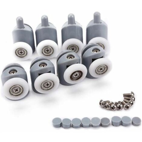 23Mm Rouleau Roulette Pour Porte De Douche Coulissante Galet Ajustables Roue Porte Douche Salle De Bain 8Pcs (1/5)