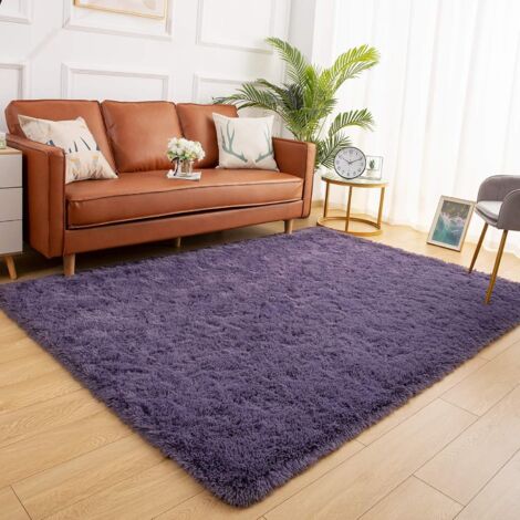 Tapis Shaggy Doux Pour Chambre Tapis Doux Pour Salon Tapis Pour Enfants Filles Tapis Enfants Tapis Décor À La Maison Tapis 4 x 5.3ft Gris (1/5)
