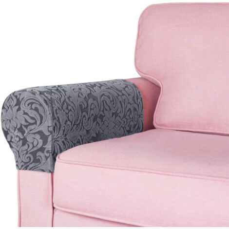 2 Pièces Housse Extensible pour Accoudoirs de Canapé, Amovible et Facile à Nettoyer, Confortable (Gris Foncé) (1/4)