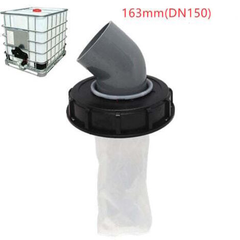 Couvercle de Réservoir IBC avec Filtre en Nylon Lavable pour Réservoir d'eau de Pluie IBC 1000 litres,Filtre À Couvercle IBC Accessoires de Réservoir IBC,Filtre à Eau de Pluie en Nylon(noir 163mm 45 d (1/4)