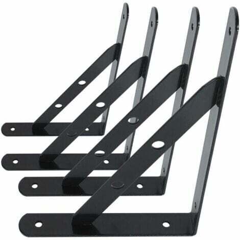 Equerres Etageres Murale, 4 Packs Supports Équerre D'étagère Fixation,Cadre Flottant de Supports Triangulaires de 90 Degrés en Métal Charge Lourde, Noir 13Treize,INHHUB (1/3)