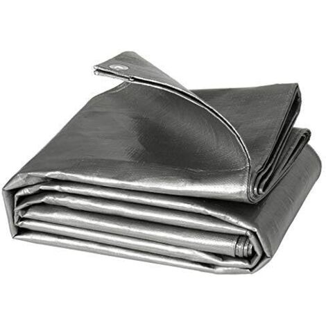 Bâche de Protection PE Bâche Piscine 2x3m 280g/m²,Couverture étanche bâche imperméable et indéchirable,Gris (1/4)