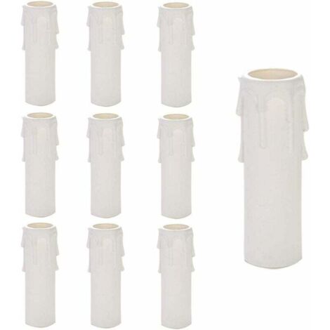 Lustre en Plastique pour Bougies, 10 Pièces, Accessoires Lustre, Tubes et Manches pour Bougies, Blanc (1/5)