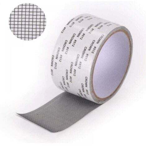 Ruban Adhesif Reparation Moustiquaire - Patch Repare Moustiquaire Réparation de Fenêtre Kit de Moustiquaire Adhesive Reparation Réparer Moustiquaire 5 x 2m (gris)--INHHUB (1/4)