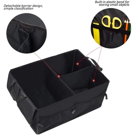 Organisateur Coffre Voiture URAQT 100x45.5cm - Sac Rangement Pliable Grand Modèle Noir Pour SUV