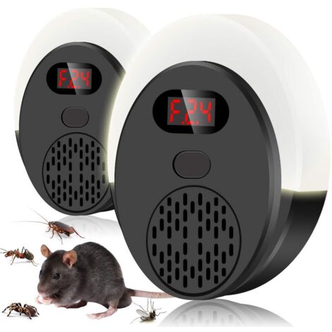 Répulsif Ultrason Anti-Rongeurs et Insectes, 8W avec Lumières Effrayantes (1/4)