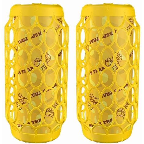 2 PCS Piège à guêpes extérieur avec 4 pièces planches collantes remplaçables et 2 pièces corde suspendue Piège à guêpes réutilisable durable pour attraper des guêpes