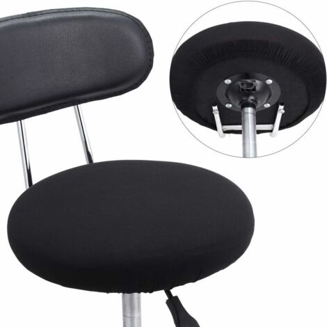 PATIKIL 4 Pièces Housses De Tabouret Rondes Élastiques Gris Foncé 36-45 Cm - Lavables Et Confortables
