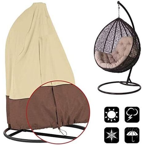 Protection Meuble Jardin Housse De Protection Pour Chaise Suspendue - Imperméable Et Anti-UV 190x115cm Protection Extérieur Vent Pluie