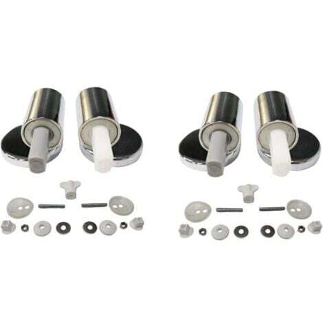 Lot de 2 Kit de remplacement pour abattant WC traditionnel et contemporain avec charnières à fermeture douce à dégagement rapide, Charnières de fixation supérieure INHHUB