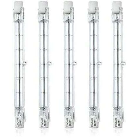 Dimmable R7S 118mm 300W Lampe de poche halogène AC220-240V 5900lm J118 Projecteur linéaire halogène pour éclairage de rue de sécurité paysage (5pcs blanc chaud 2800K) (1/4)