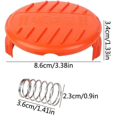 Lot De 2 Capuchons De Bobine Pour Black+Decker 385022-03N - Compatibles Avec Coupe-Bordures - Installation Sans Outil