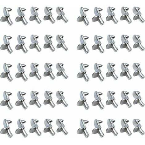 50PCS Taquet etagere Support Étagères de Métal Nickelé Goupilles de Support pour Armoire Bureau Accessoires (1/4)