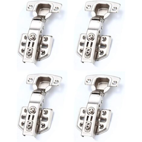 4 pcs Charnières de Porte Armoire, Charnières avec Amortisseur Hydraulique pour Fermeture Automatique (1/4)