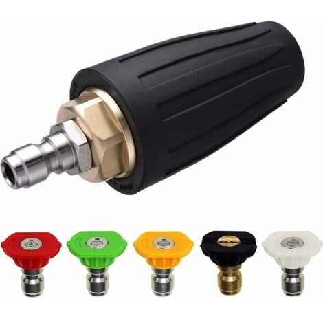 [JAMAIS UTILISÉ]Buse turbo pour nettoyeur haute pression, buse rotative et 5 embouts, raccord rapide 1/4", 3000-4000 psi, Orifice 5.2mm, Irisfr