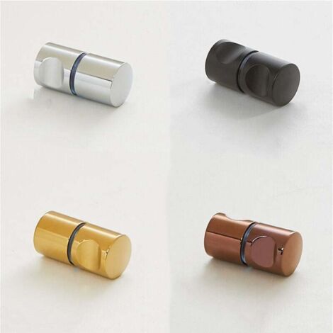 Paire de poignées de porte de douche coulissantes en acier inoxydable Poignées de porte de douche en verre pour salle de bain, cuisine, bureau, hôtel (style B, brillant, noir mat, or titane et or rose (1/5)