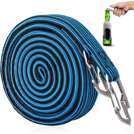 Sandow avec crochet en acier au carbone, adapté aux vélos, véhicules électriques, (4m, bleu) (1/5)