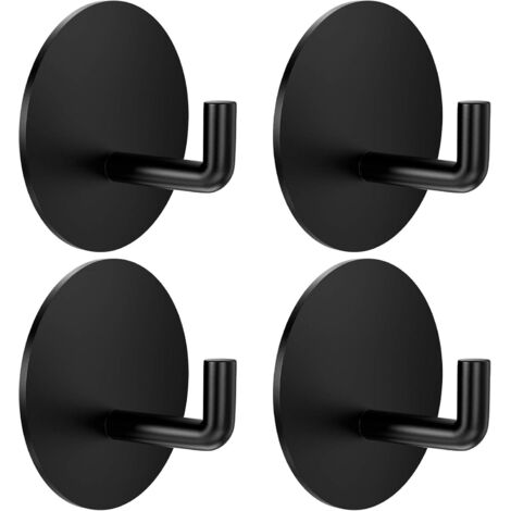 4pcs crochets adhésifs crochets de salle de bain crochets muraux robustes en acier inoxydable 304 crochets étanches pour accrocher manteau, peignoir, serviettes, chapeaux, salle de bain, douche, cuisi