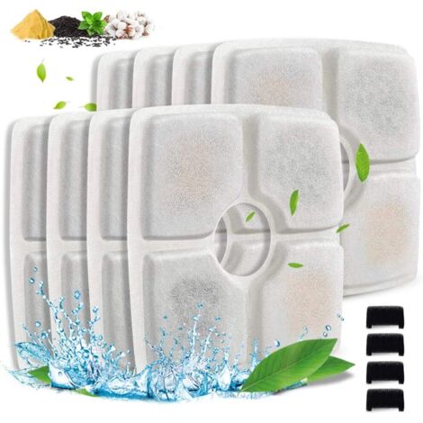 Lot de 8 filtres pour fontaine à eau pour chat et chien - Filtre de