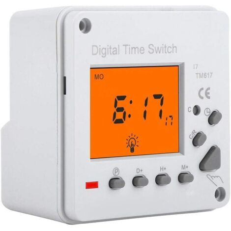 Minuterie électronique Minuterie numérique Commutateur de commande intelligent programmable Minuterie de rétroéclairage pour appareils ménagers Lampadaires (220 V AC) (1/5)