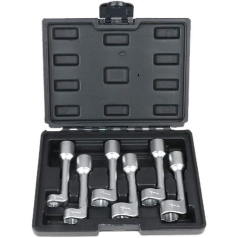12PT 1/2" Dr L-Type à extrémité ouverte pour injecteur de carburant diesel Jeu de clés à douille 12, 14, 16, 17, 18, 19 mm (6 pièces) (1/5)