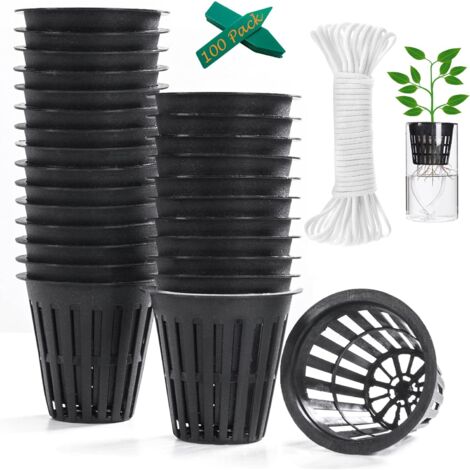 Lot de 100 Pots hydroponiques en Filet de 5 cm-avec mèche Auto-arrosage 30 Pieds et hydroponiques en Maille-Pot de légumes (1/5)