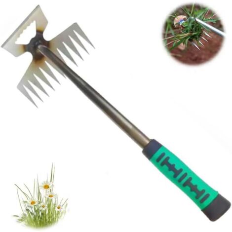 Outil de désherbage de jardin, outil de désherbage manuel en acier au manganèse durable, désherbeur manuel de jardin,(11 dents) (1/5)
