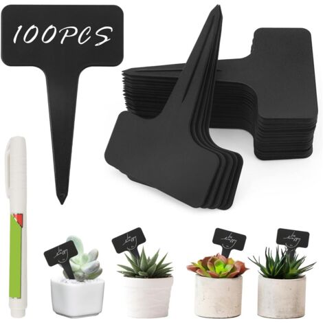 100 Pezzi Etichette per Piante In Plastica,10x6cm Etichette Da Giardinaggio Impermeabili,Marcatori per Piante,Targhette per Piante,Etichette Piante con Bianco Pennarello,Ortaggi,Fiori,Piante in Vaso (1/5)
