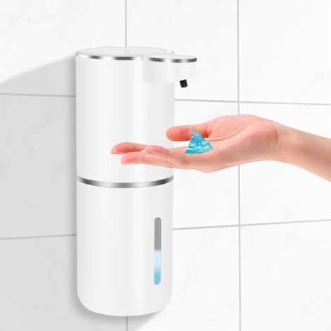 Distributeur de Savon Automatique, 380ml Distributeur Savon Cuisine, USB Rechargeable Distributeur Savon Automatique, pour Cuisine, Salle de Bain