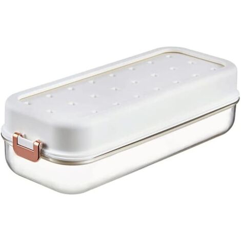 Moule à glaçons Moule de glace en silicone Boîte de rangement de glace domestique surgelée (Color : White) (1/4)