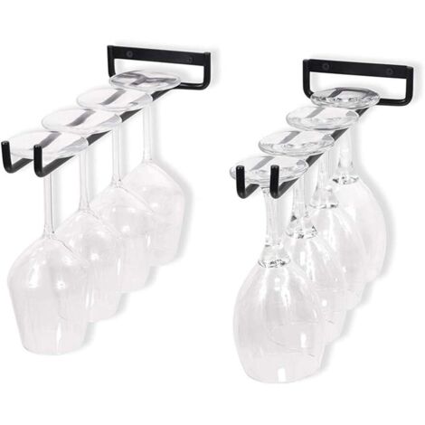 Lot de 2 Support de Verre Porte-Verres Suspendu pour Verre à Vin, Verre à Bière - 30cm (1/4)