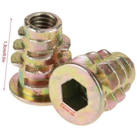 Tailly M4 M6 M8, écrou d'insertion fileté en bois, meuble à entraînement hexagon