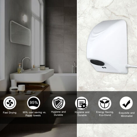 MAGT Séchage Mains Automatique 600W - Sèche-Mains Électrique Induction Pour Hôtel, Commerce Et Maison