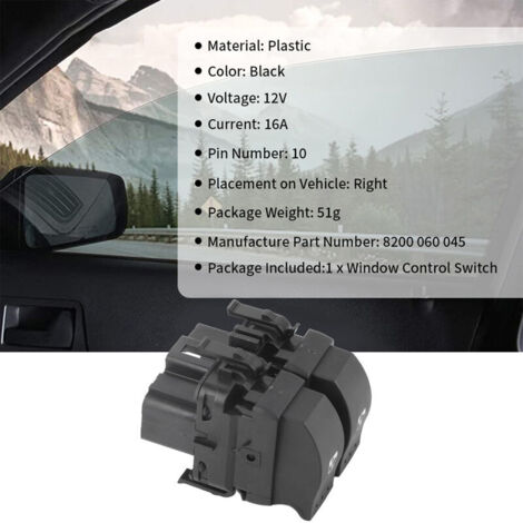 Bouton Lève-vitre Conducteur Pour Renault Clio 2 - Commutateur Vitre Gauche Avant - Réf. 8200060045