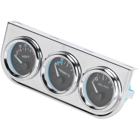 Jauge Voiture 3 En 1 - Température Eau, Pression Huile Et Voltmetre 52mm M10x1