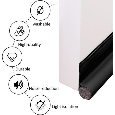 Bas De Porte Anti Froid 36" - Isolant Unilatéral Avec Adhésif Et Boucle Pour Économies D'Énergie